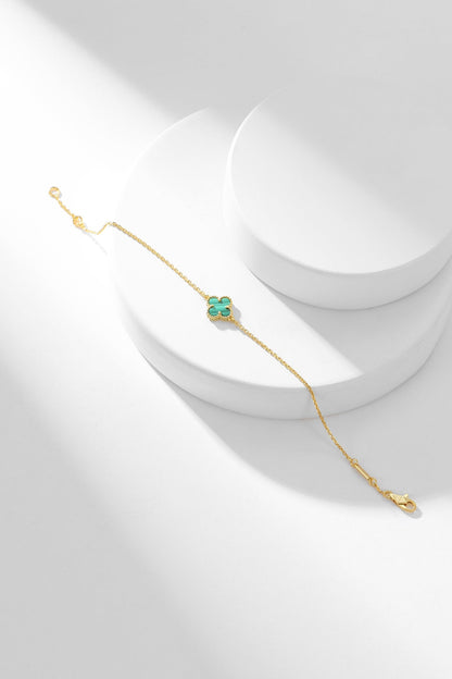 [Resenly Jewelry]CLOVER BRACELET MALACHITE 1 MOTIF