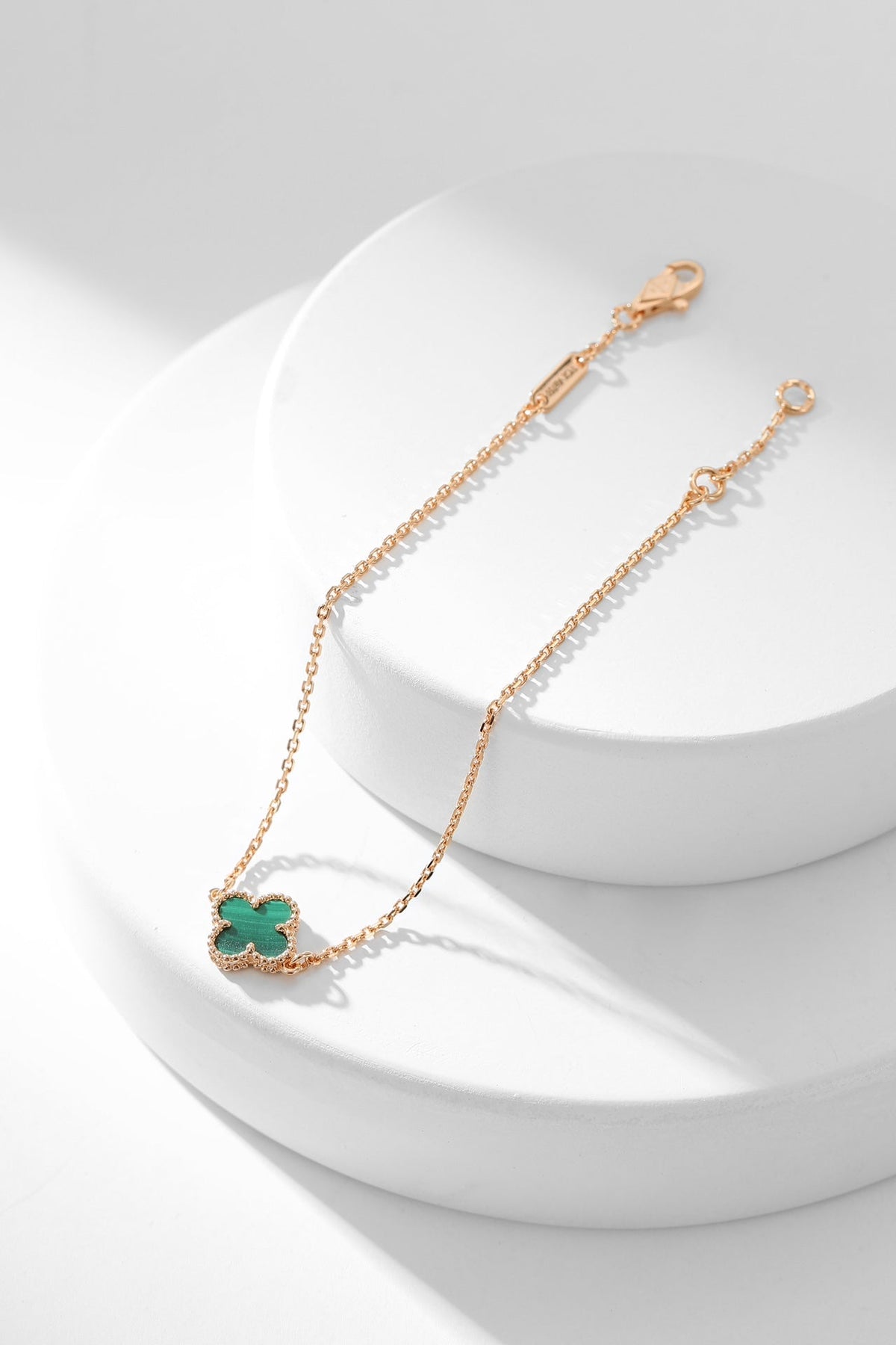 [Resenly Jewelry]CLOVER BRACELET MALACHITE 1 MOTIF