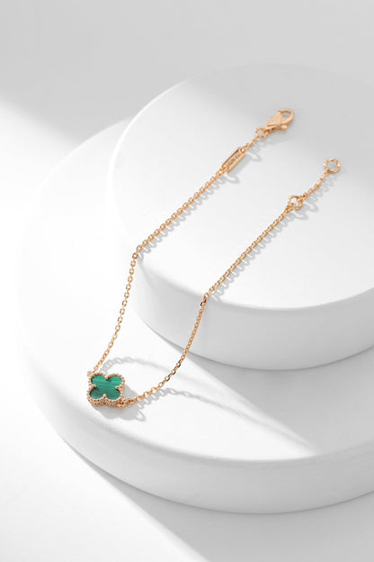 [Resenly Jewelry]CLOVER BRACELET MALACHITE 1 MOTIF