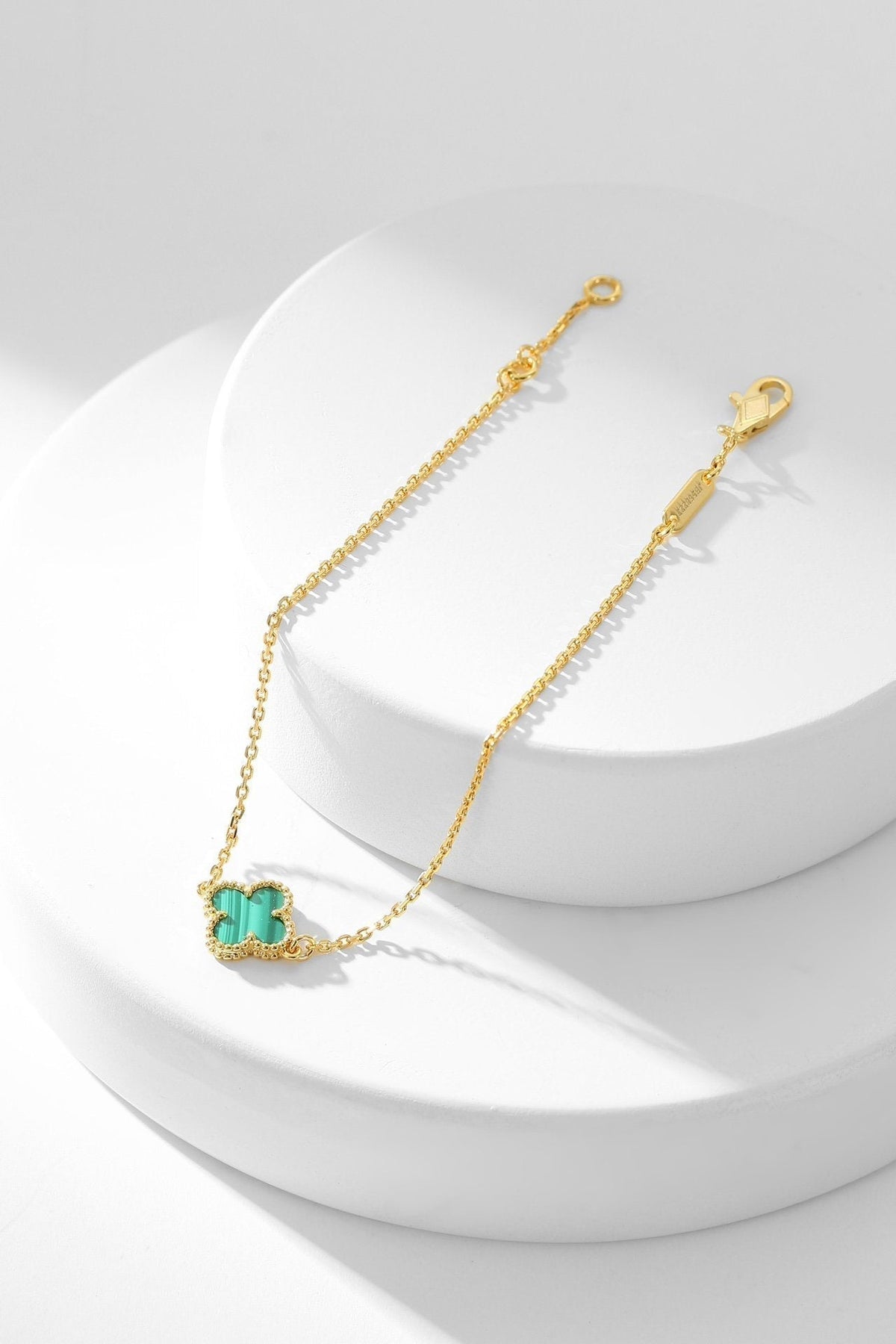 [Resenly Jewelry]CLOVER BRACELET MALACHITE 1 MOTIF