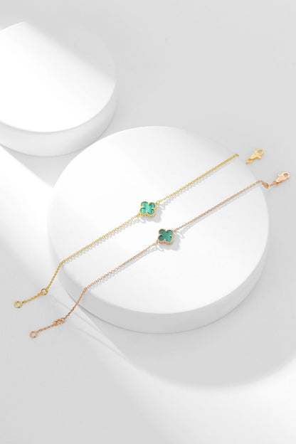 [Resenly Jewelry]CLOVER BRACELET MALACHITE 1 MOTIF