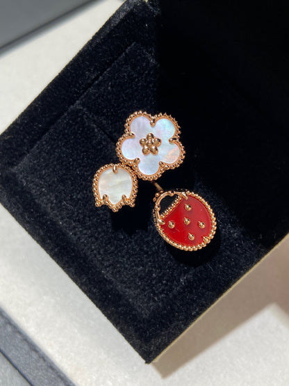 [Resenly Jewelry]LUCKY 3 MOTIF ROSE GOLD RING