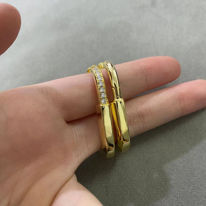 [Resenly Jewelry]LOCK MEDIUM DIAMNOND EARRINGS