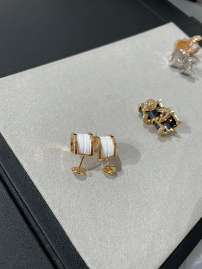 [Resenly Jewelry]ZERO 1 PINK GOLD CERAMIC EARRINGS