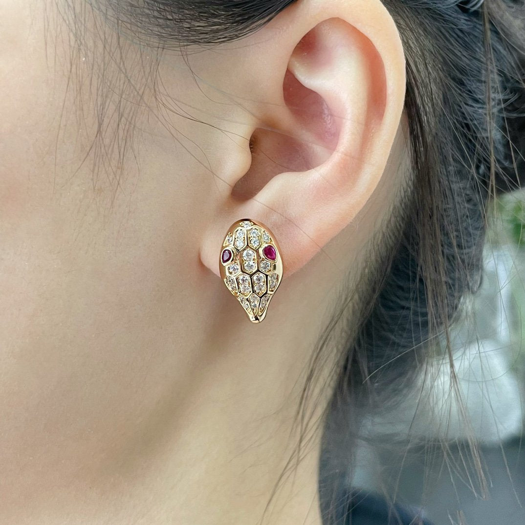 [Resenly Jewelry]SERPENT DIAMOND STUD EARRINGS