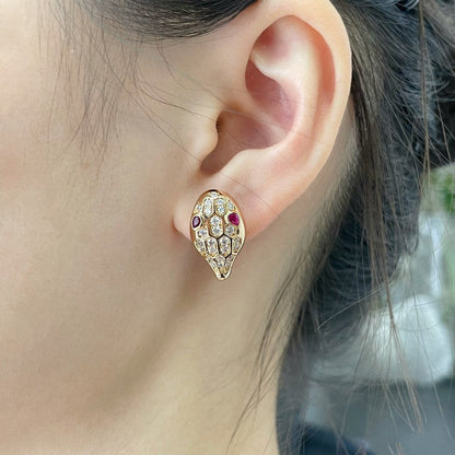 [Resenly Jewelry]SERPENT DIAMOND STUD EARRINGS