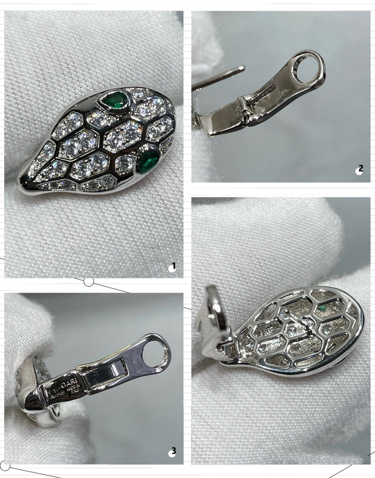 [Resenly Jewelry]SERPENT DIAMOND STUD EARRINGS