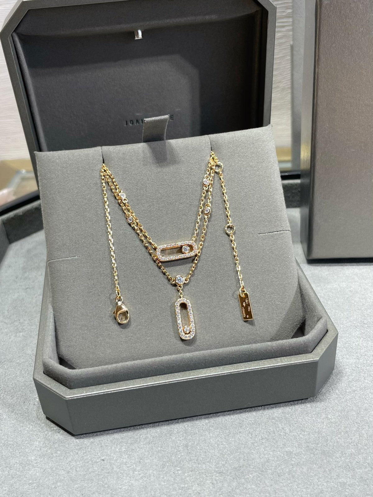 [Resenly Jewelry]MOVE 2 ROW DIAMOND NECKLACE