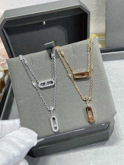 [Resenly Jewelry]MOVE 2 ROW DIAMOND NECKLACE