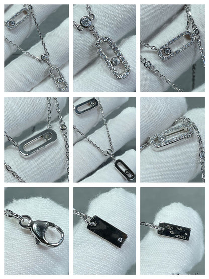 [Resenly Jewelry]MOVE 2 ROW DIAMOND NECKLACE