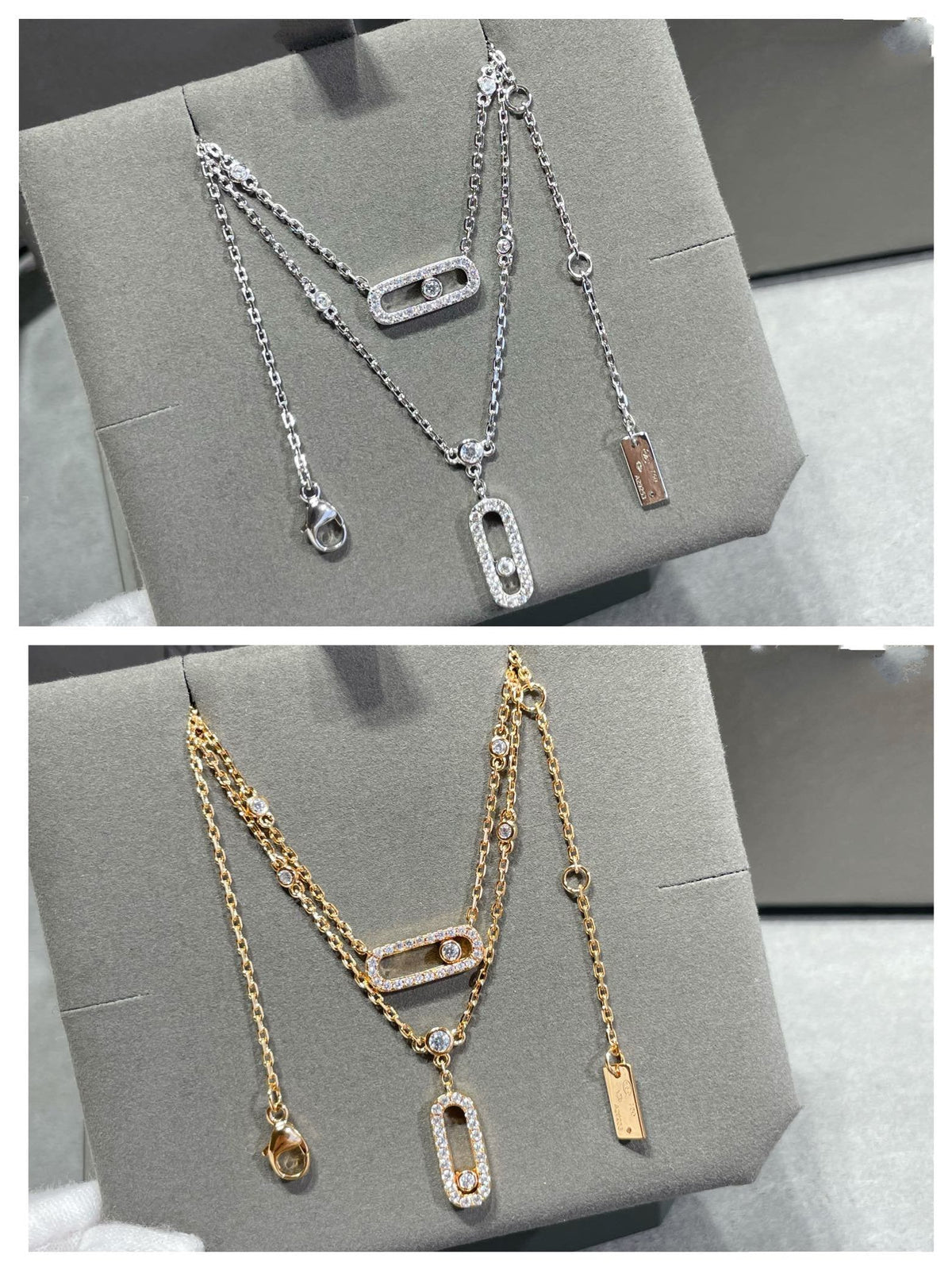 [Resenly Jewelry]MOVE 2 ROW DIAMOND NECKLACE