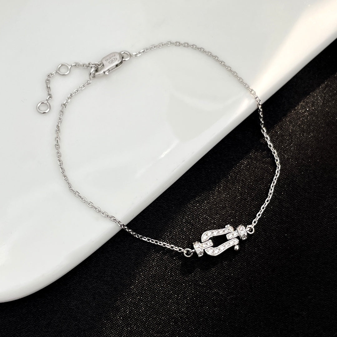 [Resenly Jewelry]FORCE 10 FULL DIAMOND BUCKLE CHAIN LINK MINI MODEL