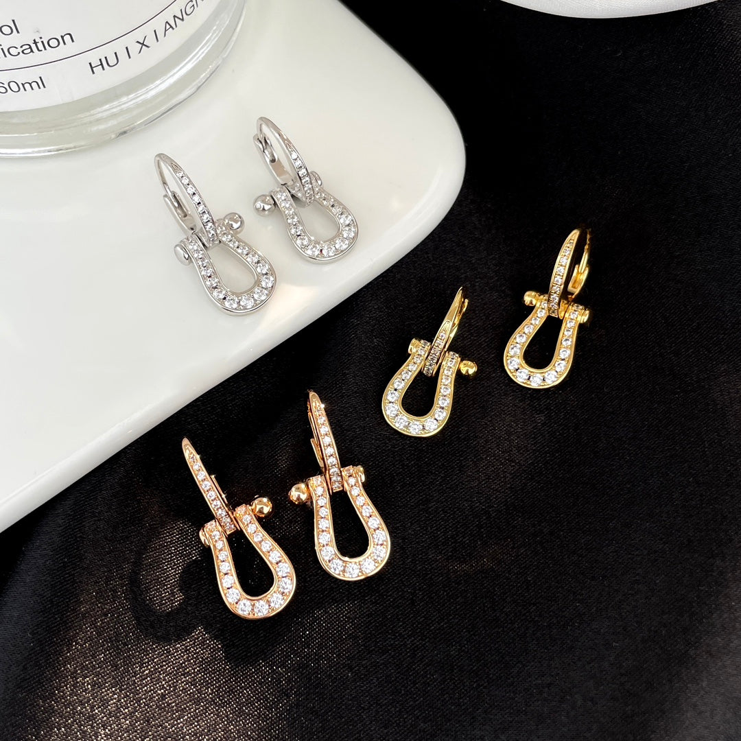 [Resenly Jewelry]FORCE 10 FULL DIAMOND DROP EARRINGS MEDIUM MODEL