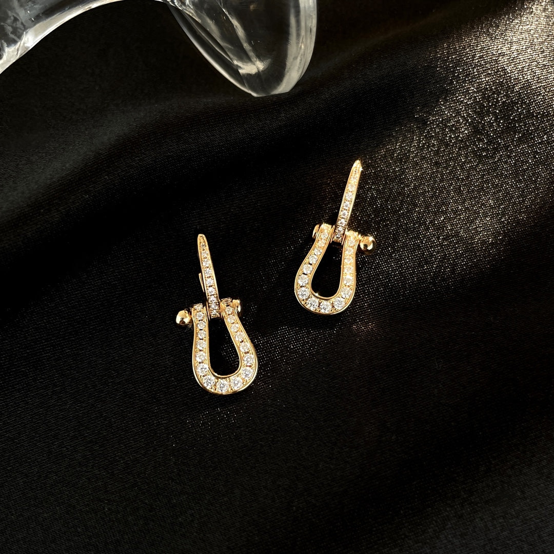 [Resenly Jewelry]FORCE 10 FULL DIAMOND DROP EARRINGS MEDIUM MODEL