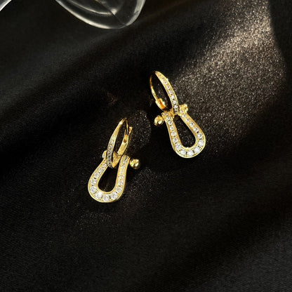 [Resenly Jewelry]FORCE 10 FULL DIAMOND DROP EARRINGS MEDIUM MODEL