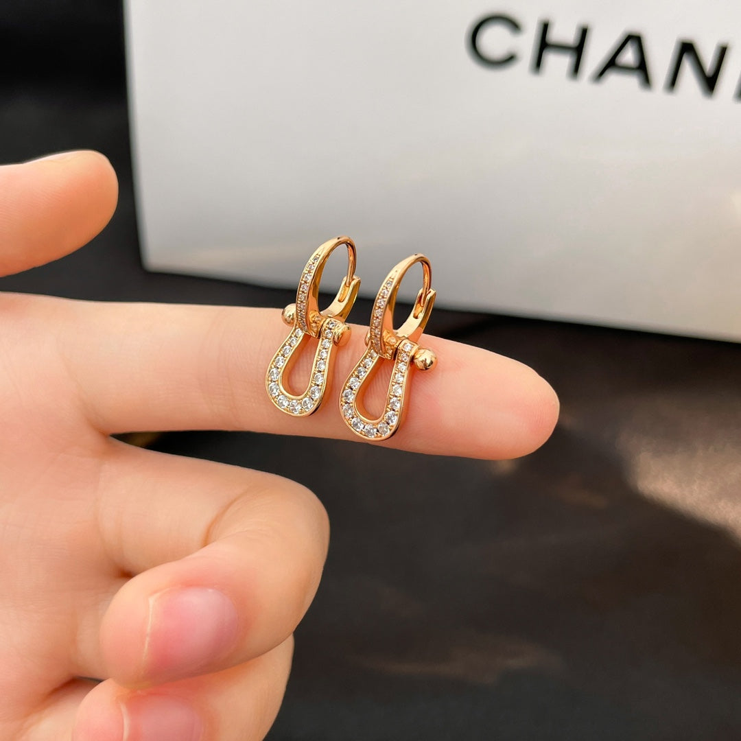 [Resenly Jewelry]FORCE 10 FULL DIAMOND DROP EARRINGS MEDIUM MODEL