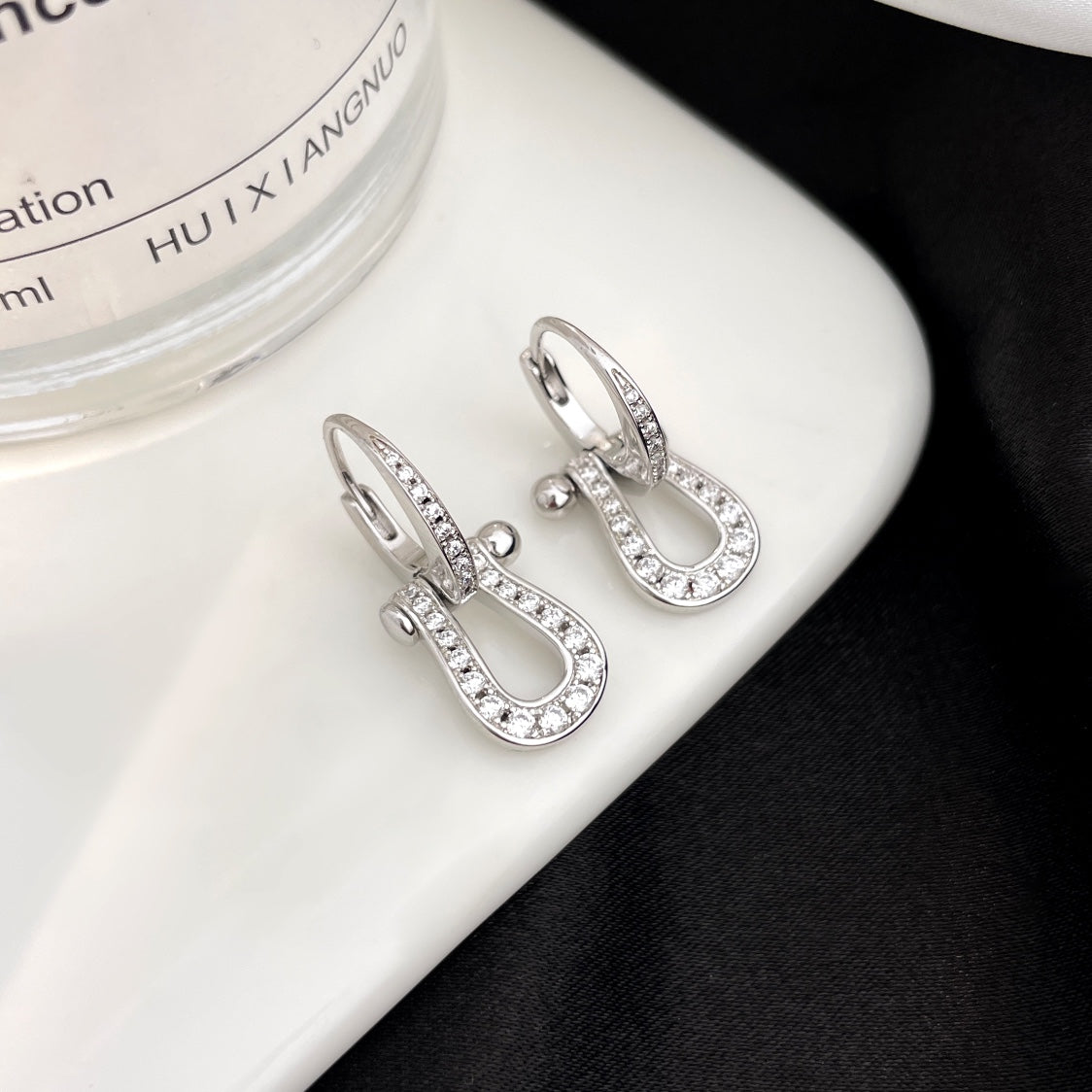[Resenly Jewelry]FORCE 10 FULL DIAMOND DROP EARRINGS MEDIUM MODEL