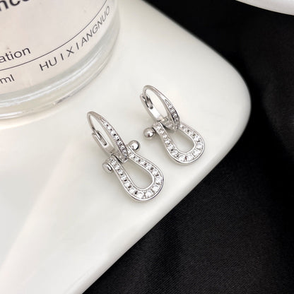 [Resenly Jewelry]FORCE 10 FULL DIAMOND DROP EARRINGS MEDIUM MODEL