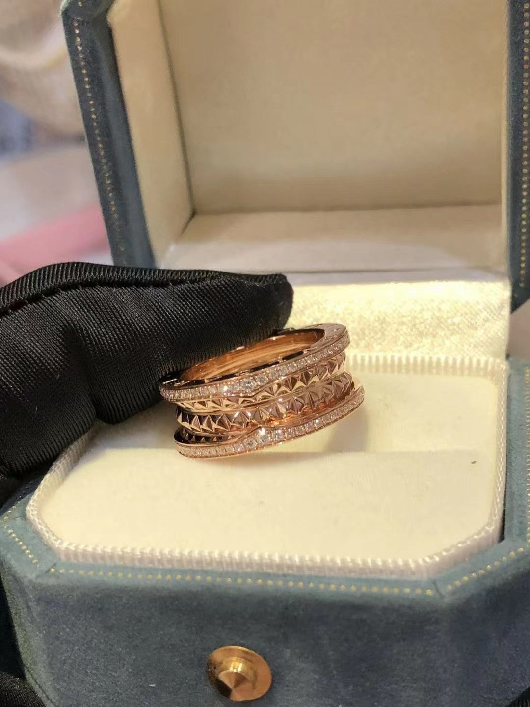 [Resenly Jewelry]ZERO 1 ROCK DIAMOND PINK GOLD