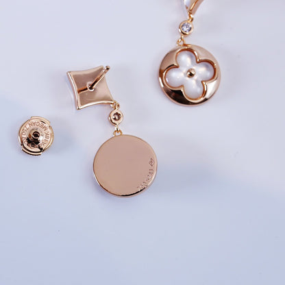 [Resenly Jewelry]STAR AND SUN PINK GOLD MOP DROP EARRINGS