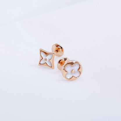 [Resenly Jewelry]STAR AND SUN PINK GOLD MOP STUD EARRINGS