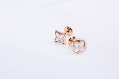 [Resenly Jewelry]STAR AND SUN PINK GOLD MOP STUD EARRINGS