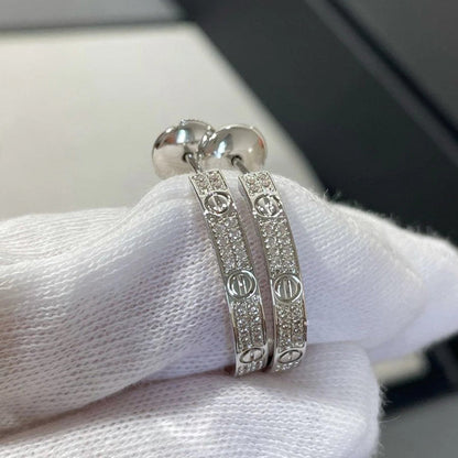 [Resenly Jewelry]LOVE EARRINGS 3.6MM DIAMOND PAVED