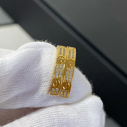 [Resenly Jewelry]LOVE EARRINGS 3.6MM DIAMOND PAVED