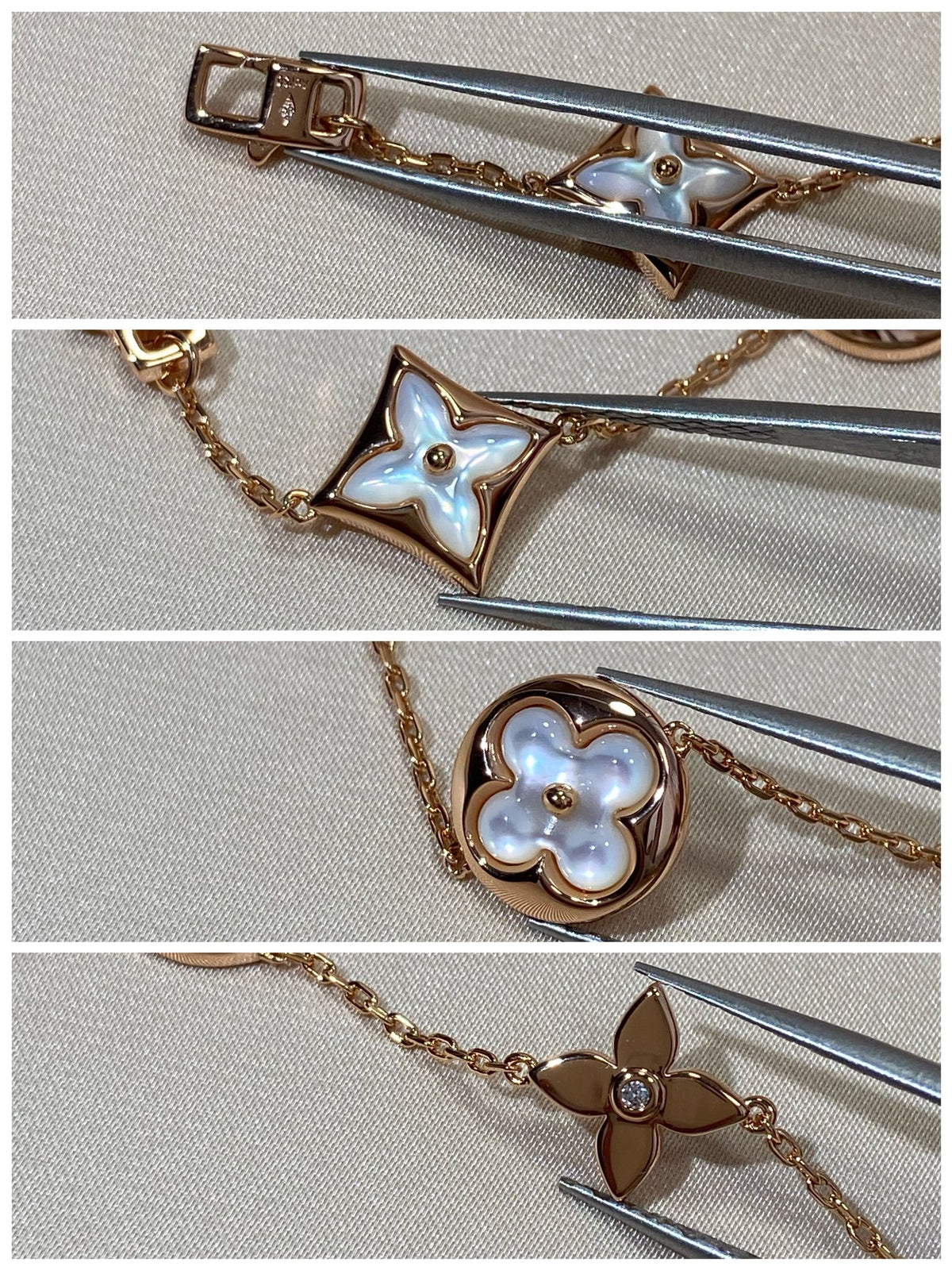 [Resenly Jewelry]STAR AND SUN 5 MOTIF MOP PINK GOLD BRACELET