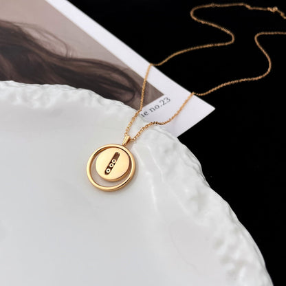 [Resenly Jewelry]LUCKY MOVE MOP PINK GOLD NECKLACE