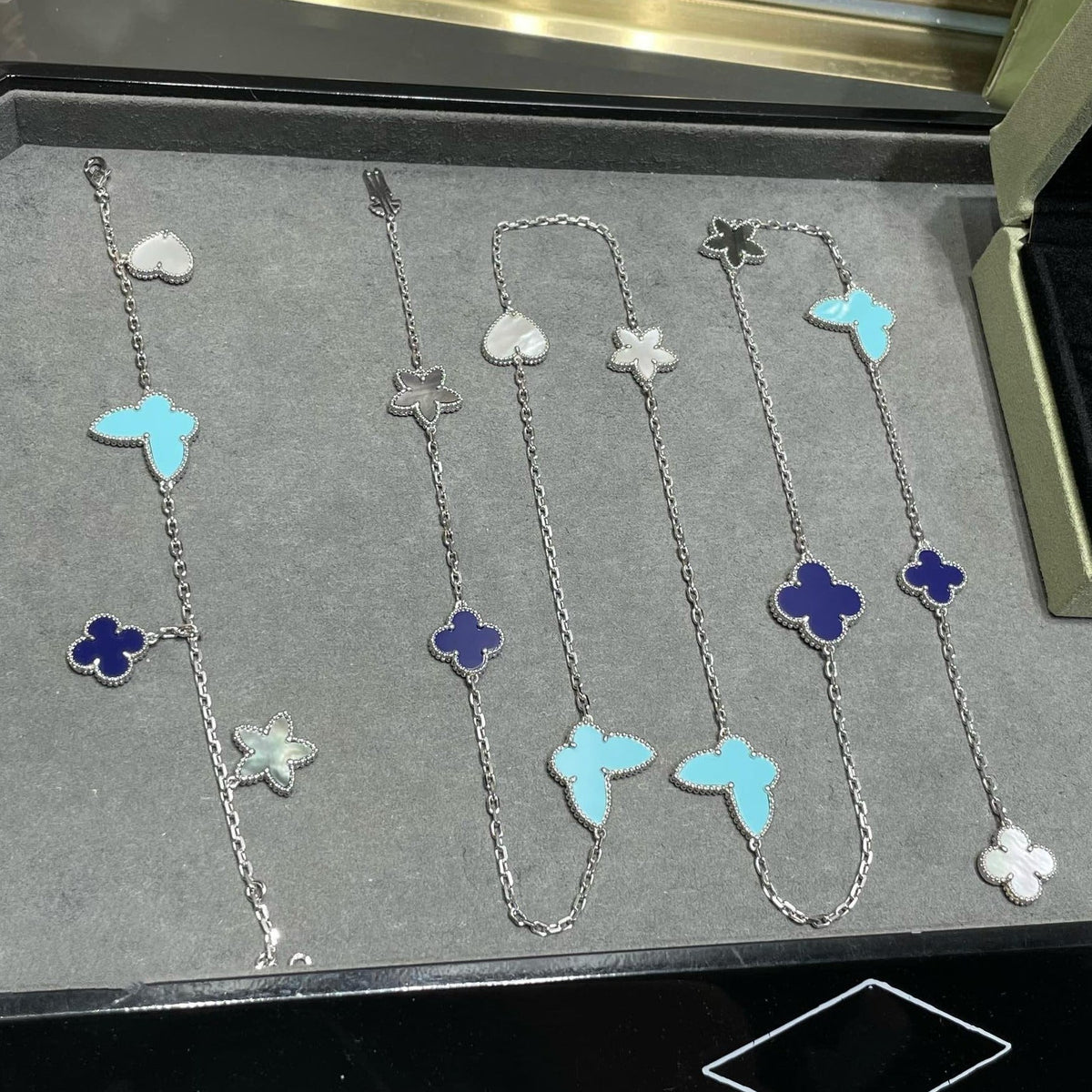 [Resenly Jewelry]LUCKY CLOVER SILVER 11 MOTIF NECKLACE