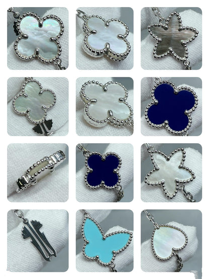 [Resenly Jewelry]LUCKY CLOVER SILVER 11 MOTIF NECKLACE