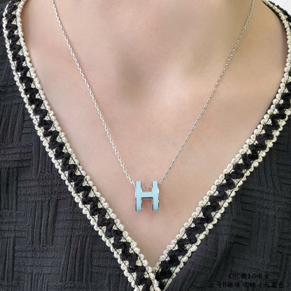 [Resenly Jewelry]POP H SKY BLUE NECKLACE