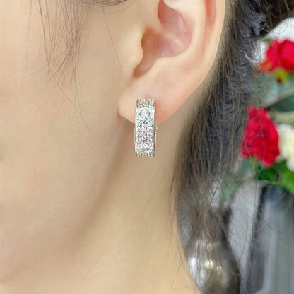 [Resenly Jewelry]LOVE 5.5MM DIAMOND PAVED EARRINGS