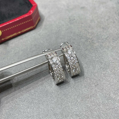 [Resenly Jewelry]LOVE 5.5MM DIAMOND PAVED EARRINGS