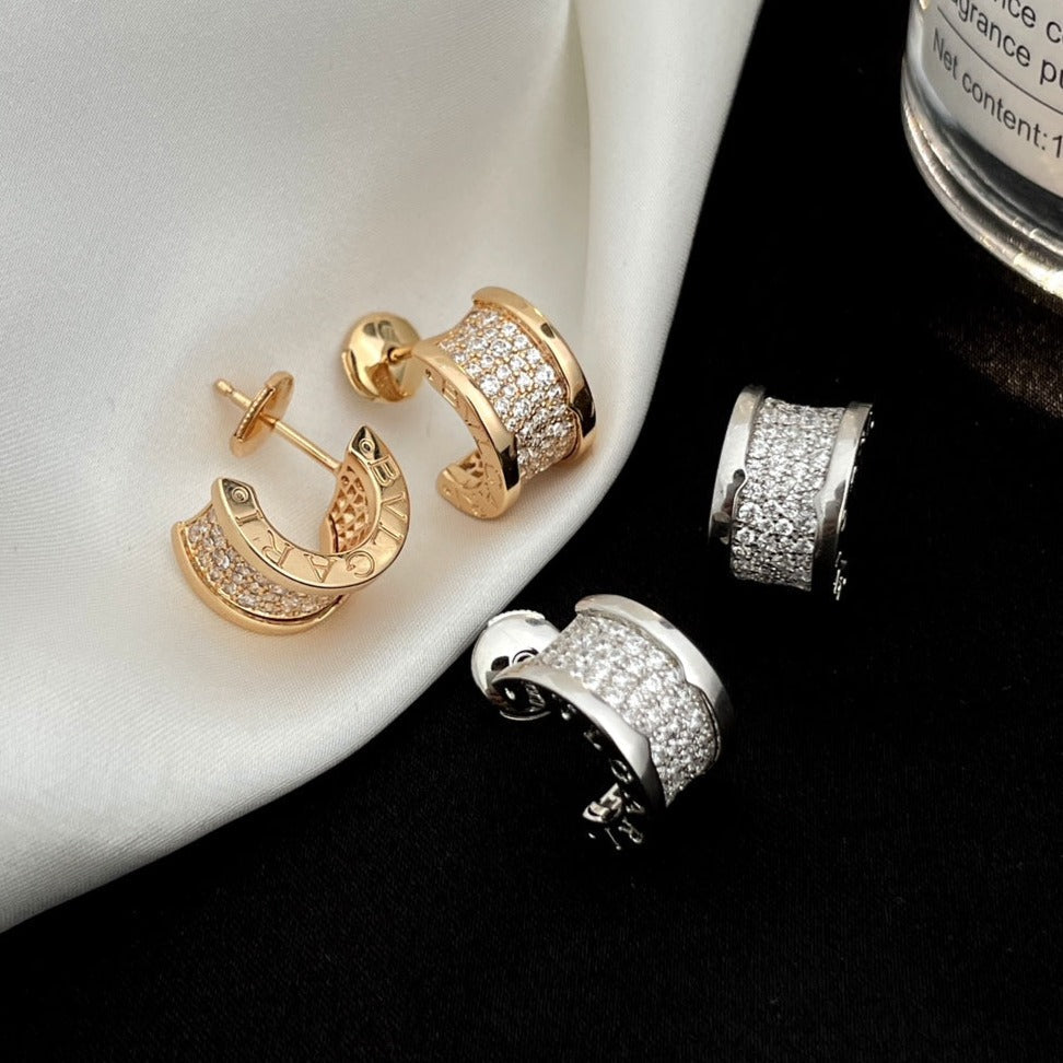 [Resenly Jewelry]ZERO 1 DIAMOND PAVED EARRINGS