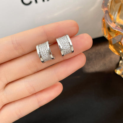 [Resenly Jewelry]ZERO 1 DIAMOND PAVED EARRINGS