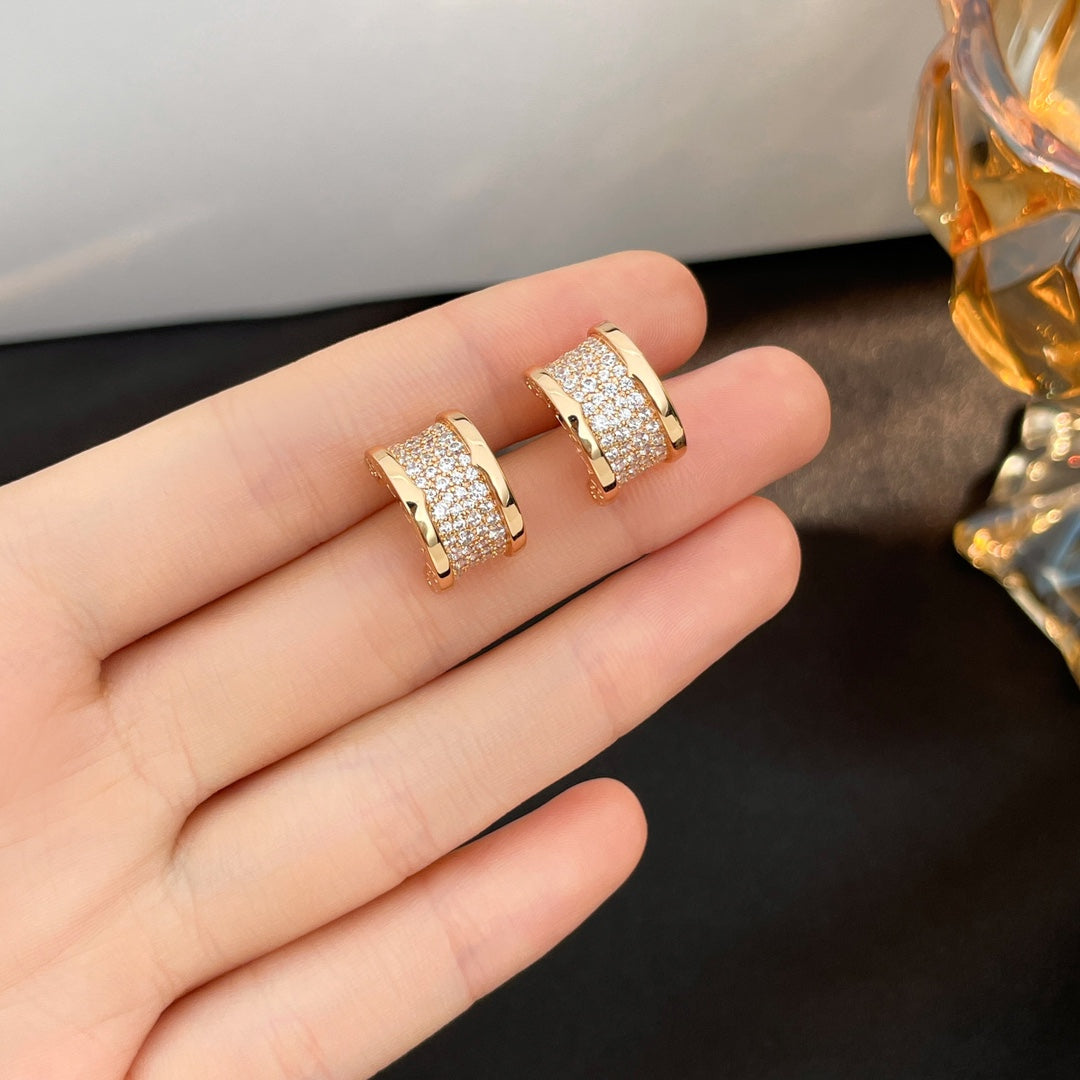 [Resenly Jewelry]ZERO 1 DIAMOND PAVED EARRINGS