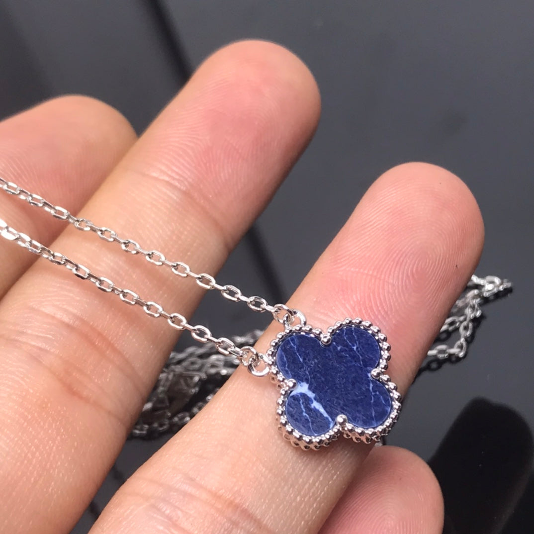 [Resenly Jewelry]CLOVER PIETERSITE SILVER LONG NECKLACE