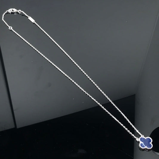 [Resenly Jewelry]CLOVER PIETERSITE SILVER LONG NECKLACE