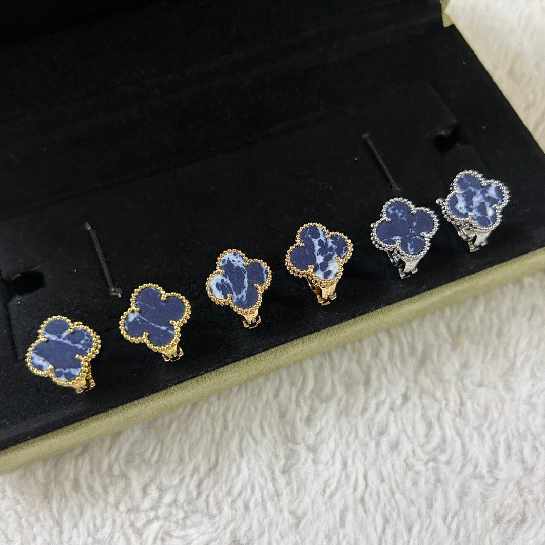 [Resenly Jewelry]CLOVER PIETERSITE MEDIUM STUD EARRINGS