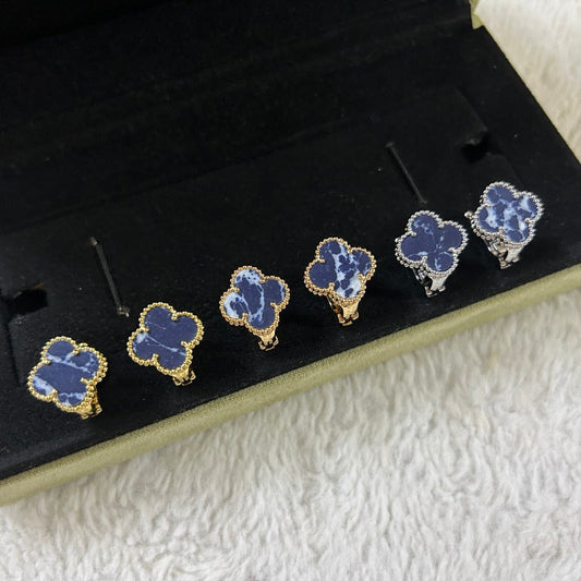 [Resenly Jewelry]CLOVER PIETERSITE MEDIUM STUD EARRINGS