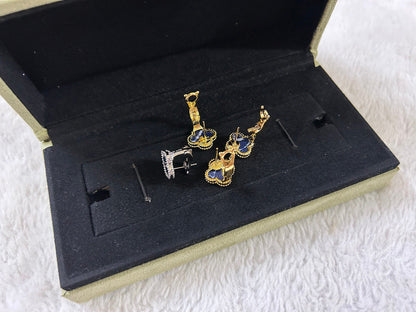 [Resenly Jewelry]CLOVER PIETERSITE MEDIUM STUD EARRINGS