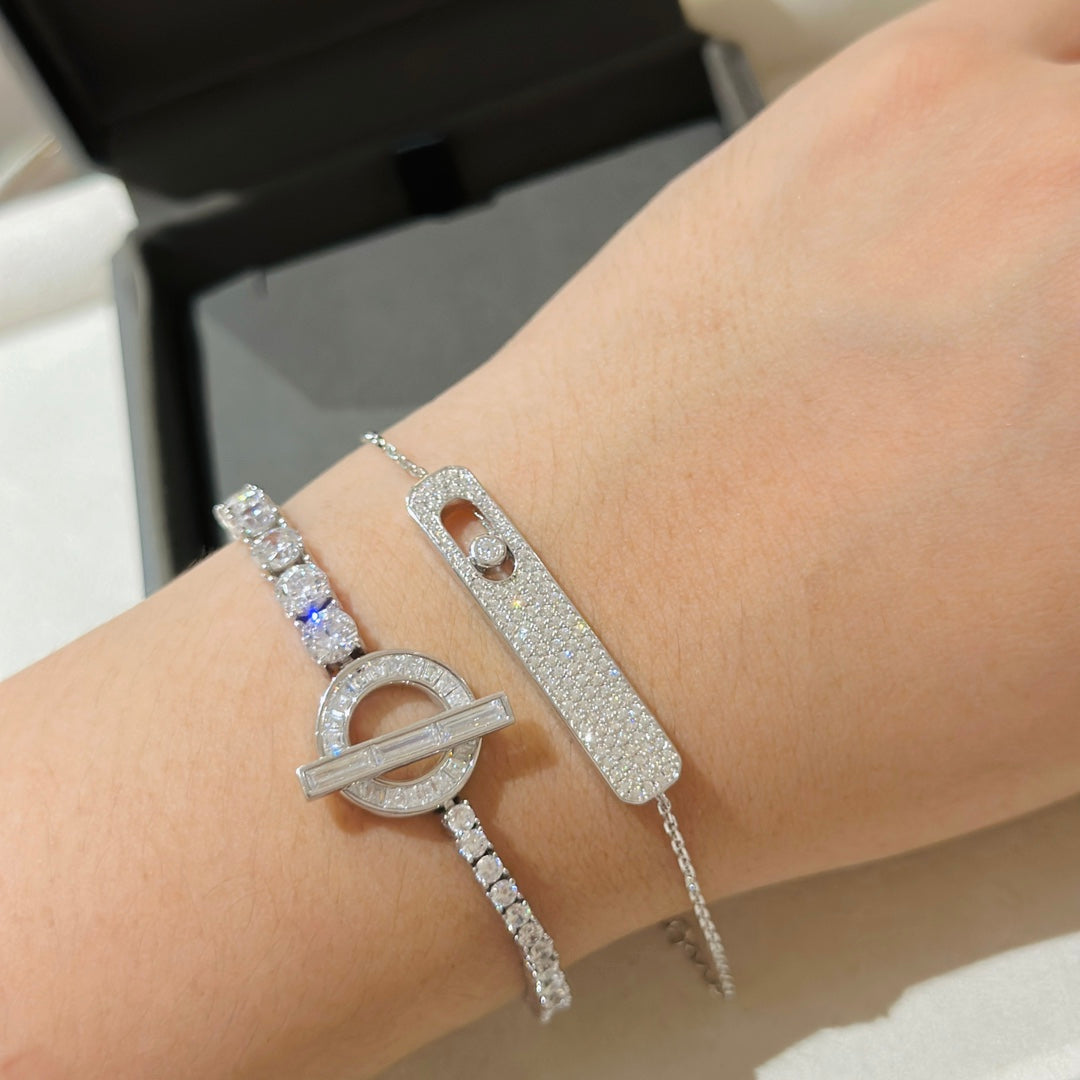 [Resenly Jewelry]MOVE CLASSIQUE DIAMOND PAVED BRACELET(Adjustable)