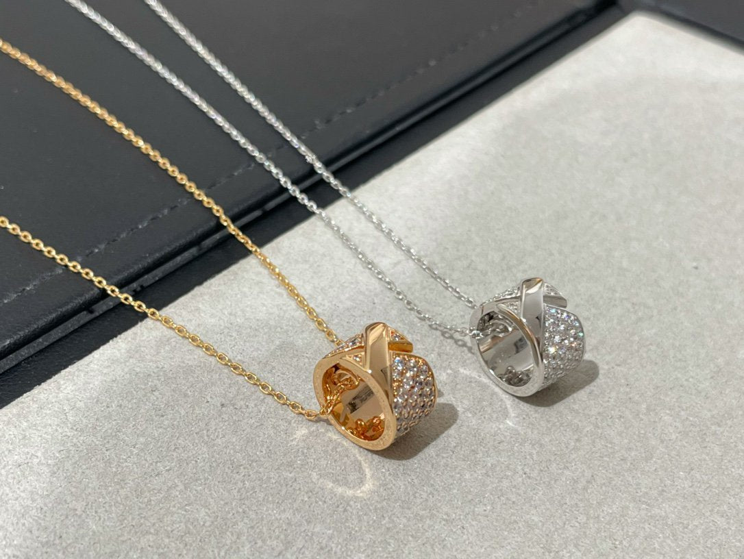 [Resenly Jewelry]LIENS EVIDENCE DIAMOND PAVED NECKLACE