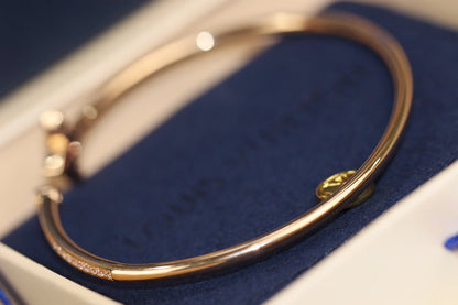 [Resenly Jewelry]IDYLLE PINK GOLD OPEN BRACELET DIAMOND PAVED