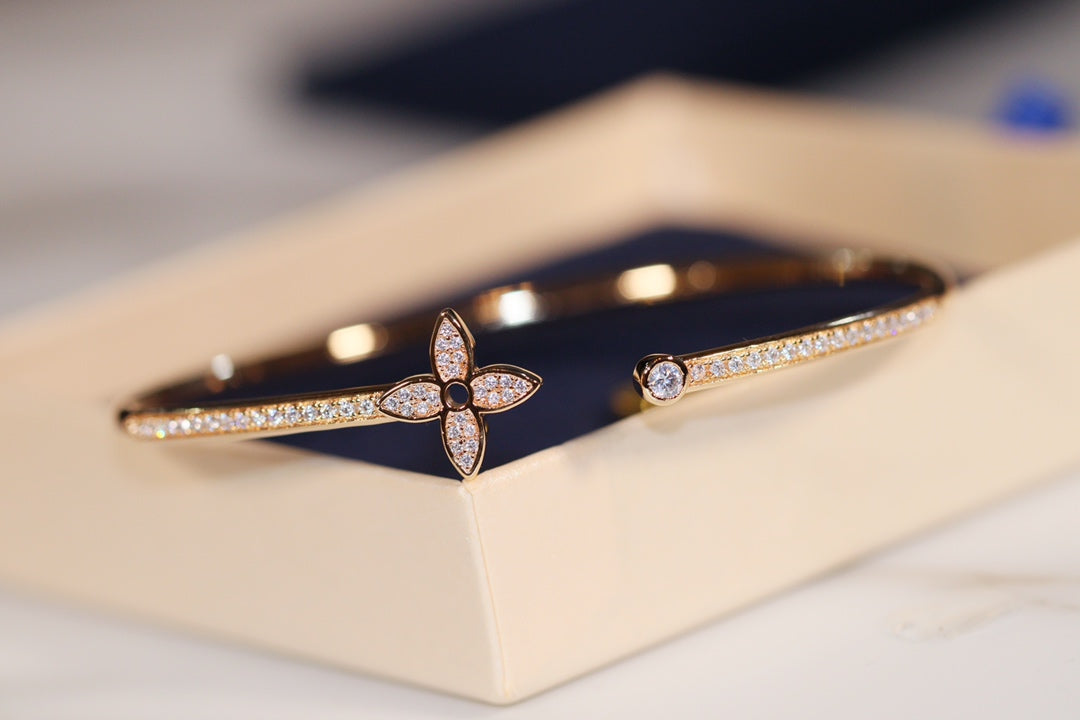 [Resenly Jewelry]IDYLLE GOLD OPEN BRACELET DIAMOND PAVED