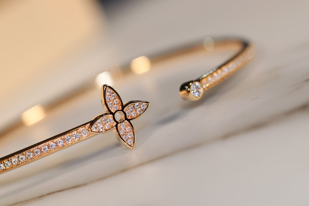 [Resenly Jewelry]IDYLLE GOLD OPEN BRACELET DIAMOND PAVED