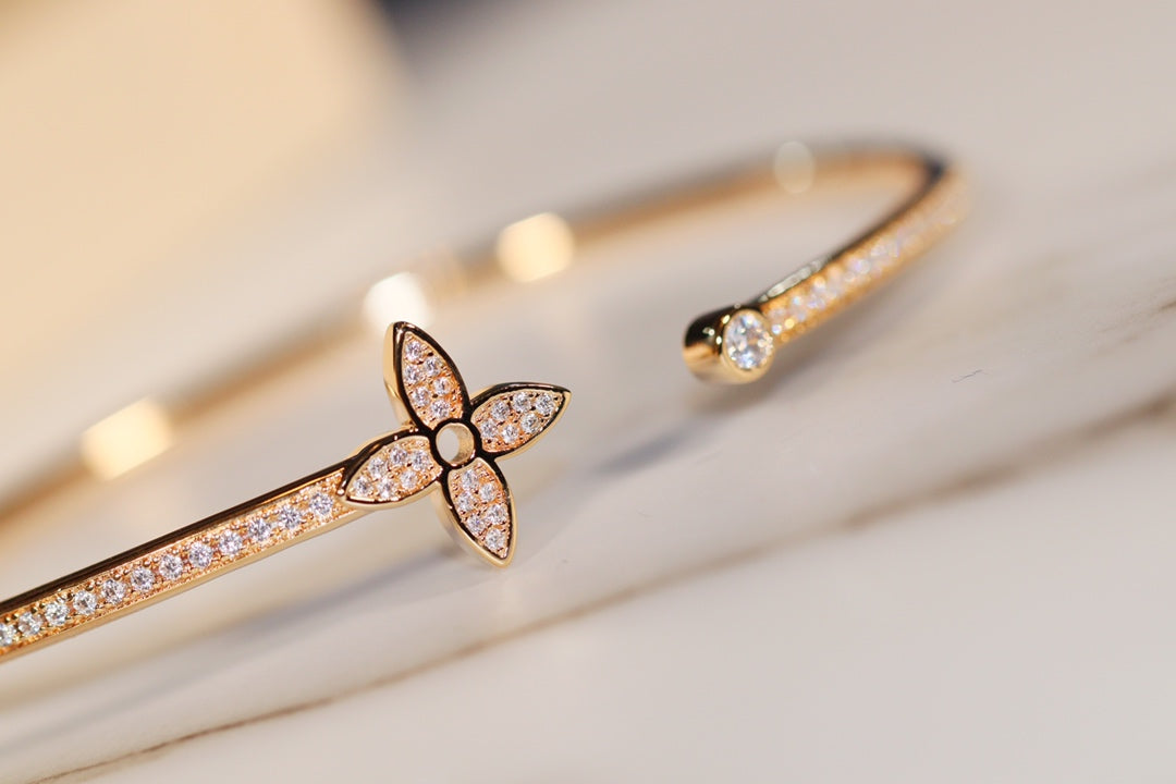 [Resenly Jewelry]IDYLLE GOLD OPEN BRACELET DIAMOND PAVED