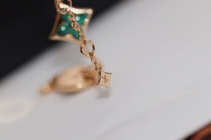[Resenly Jewelry]STAR AND SUN 4 MOTIF PINK GOLD MALACHITE BRACELET